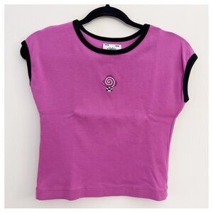 UNIF Womens Short Sleeve T Shirt Small Baby Top Purple Mushroom size medium